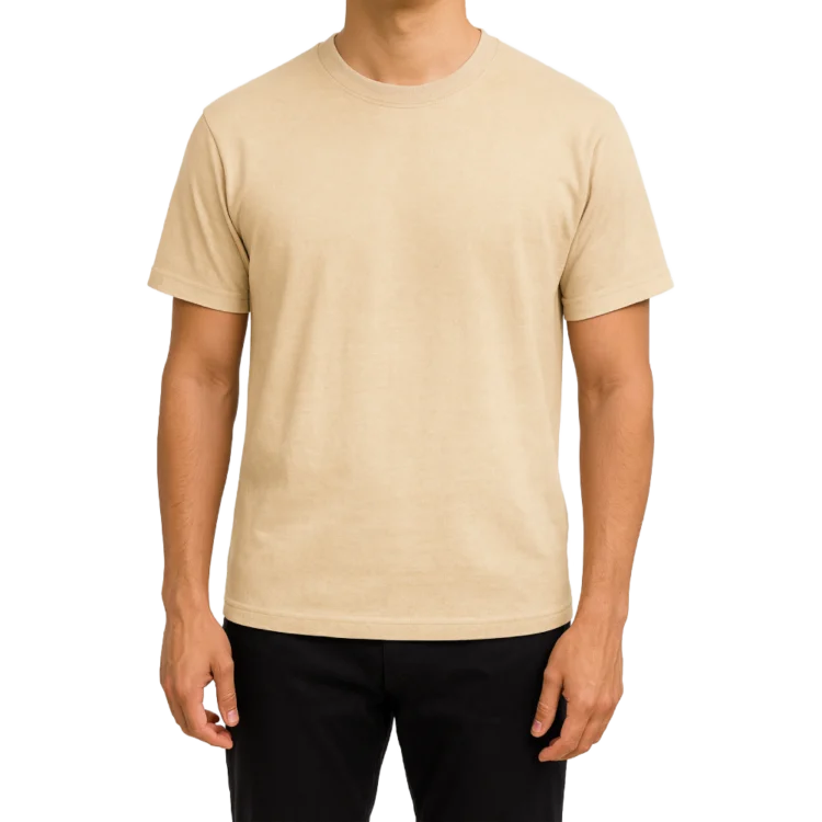 Men’s Classic Crew Neck T-Shirt – Beige